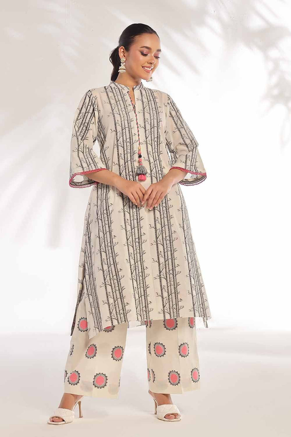 2 Piece Unstitched Jacquard Printed Suit