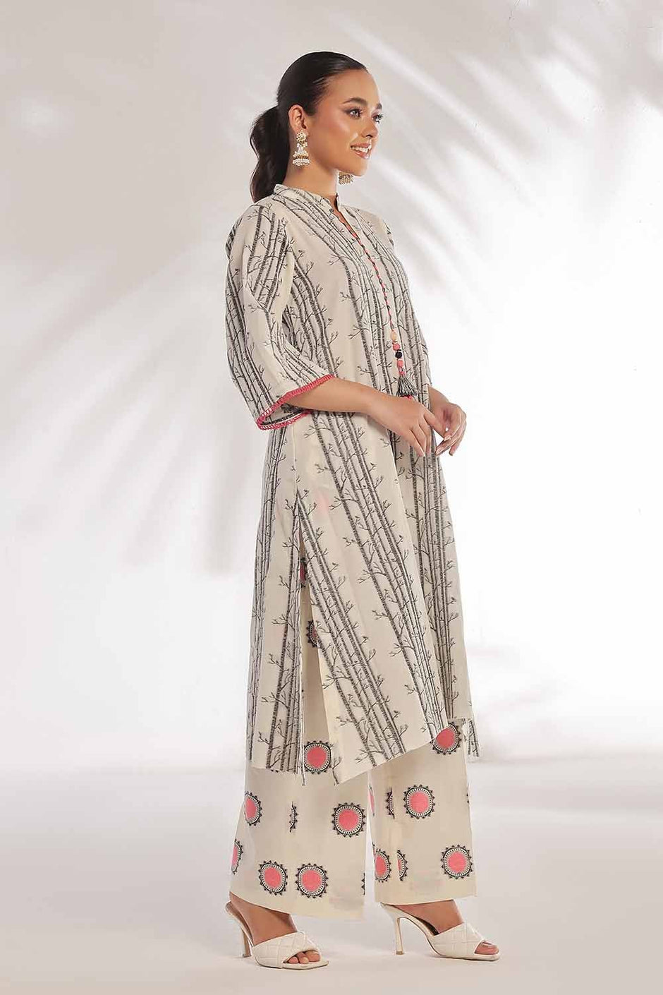 2 Piece Unstitched Jacquard Printed Suit