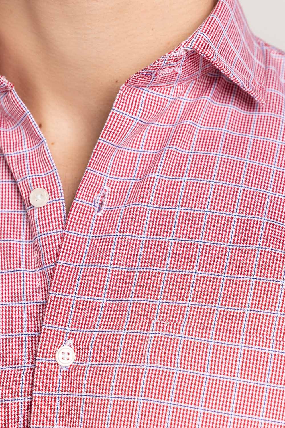 Red-Blue Checkered Formal Shirt CVC-YD-507 HS