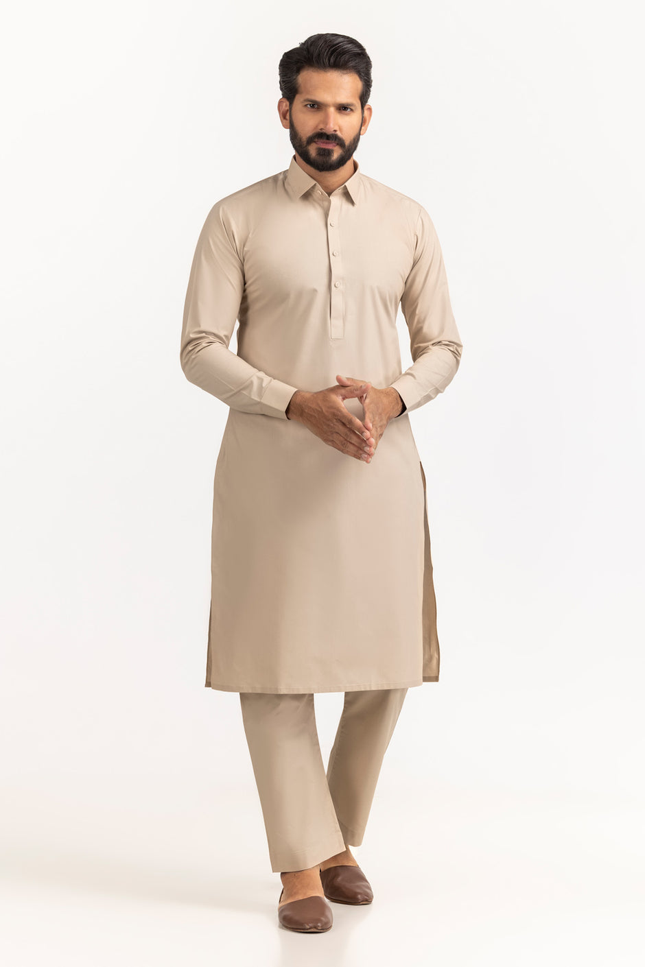 Red Gold Latha Unstitched Fabric Cotton-LF