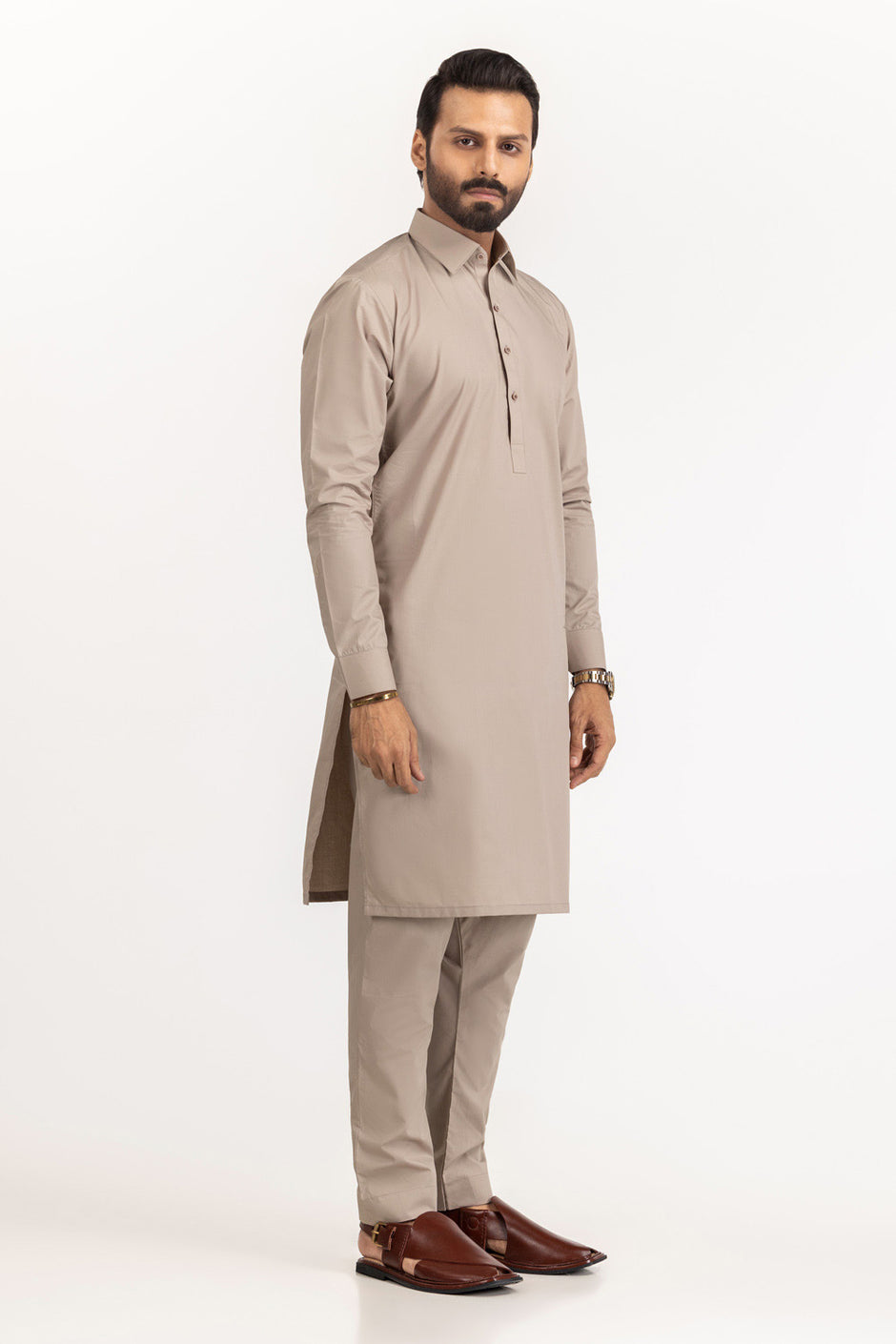 Red Gold Latha Unstitched Fabric Cotton-LF