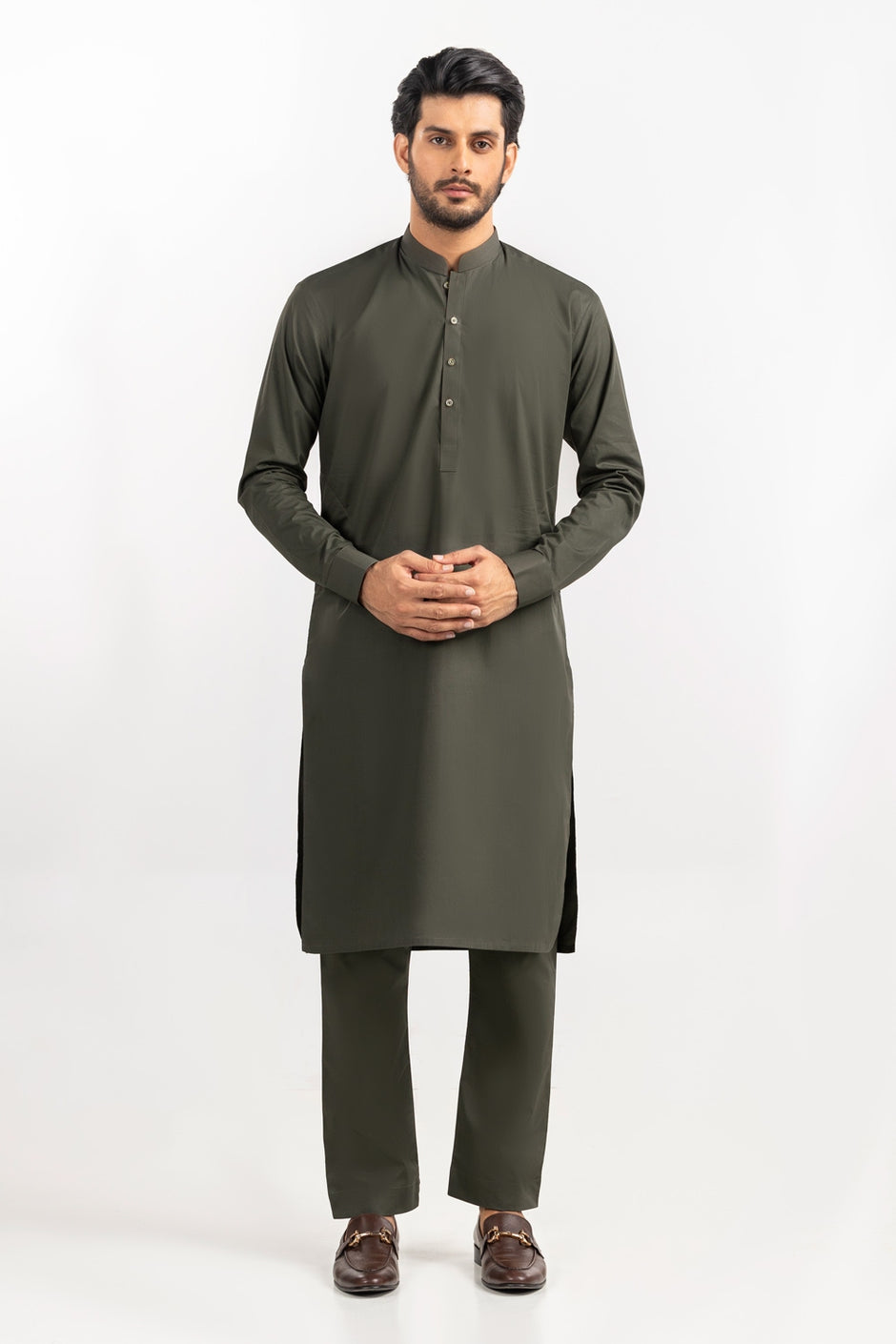 Red Gold Latha Unstitched Fabric Cotton-LF