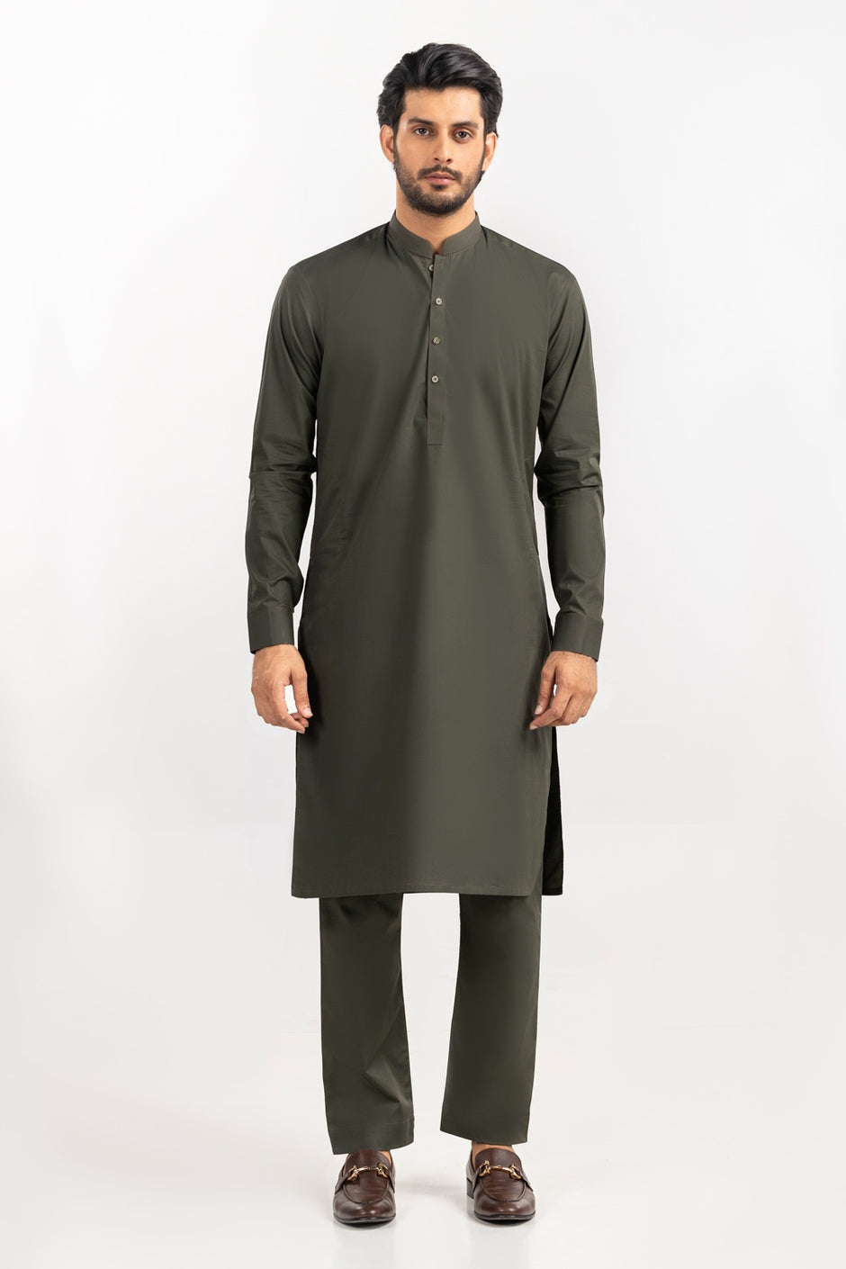 Red Gold Latha Unstitched Fabric Cotton-LF