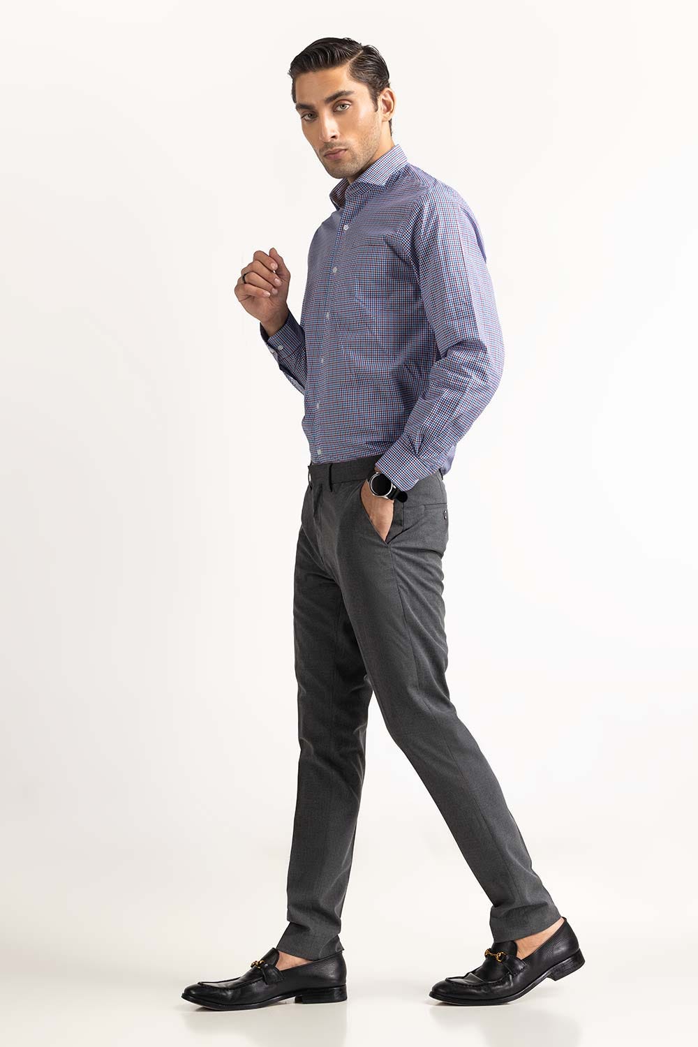 Red Blue Yarn Dyed Formal Shirt MN-FS-YD23-006