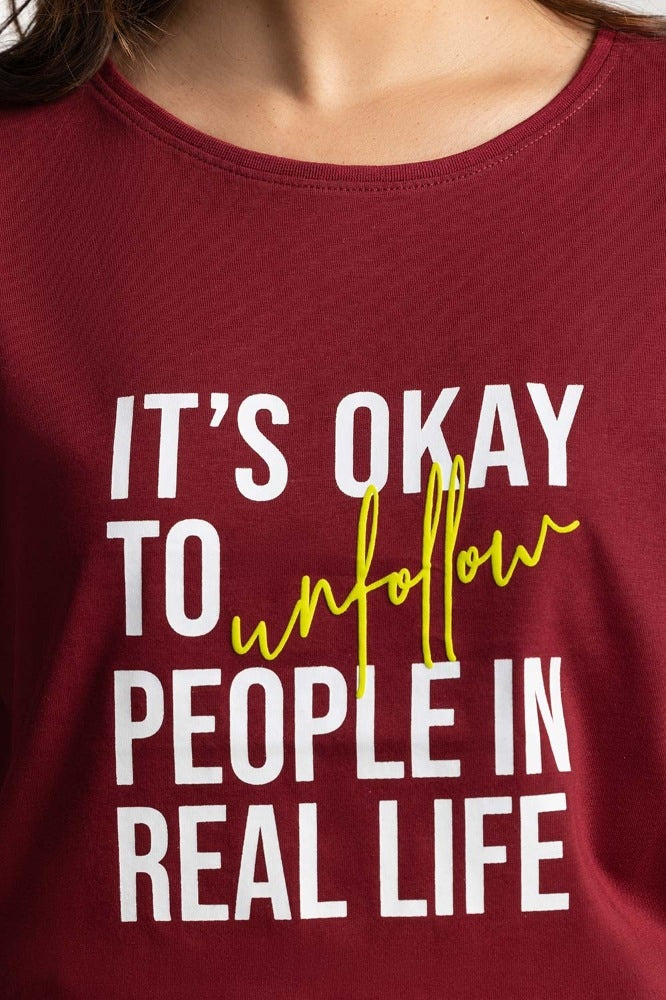 Red Printed Knit Top WM-KTP-SS24-025