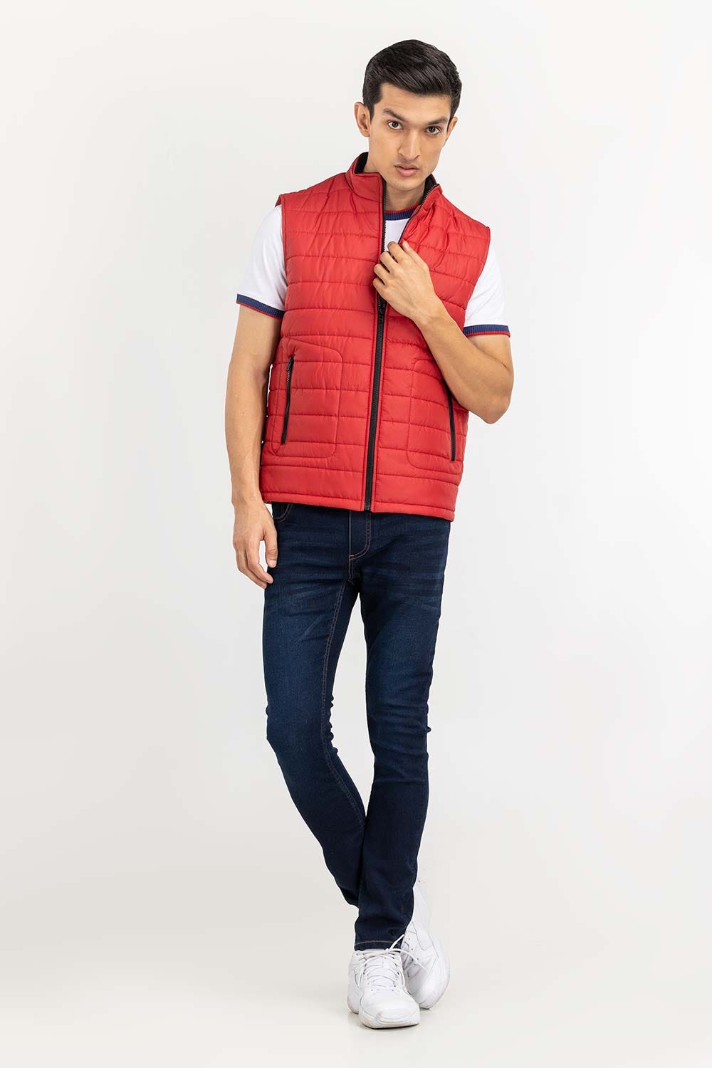 Red Quilted Gilet JKT-WVST22-022
