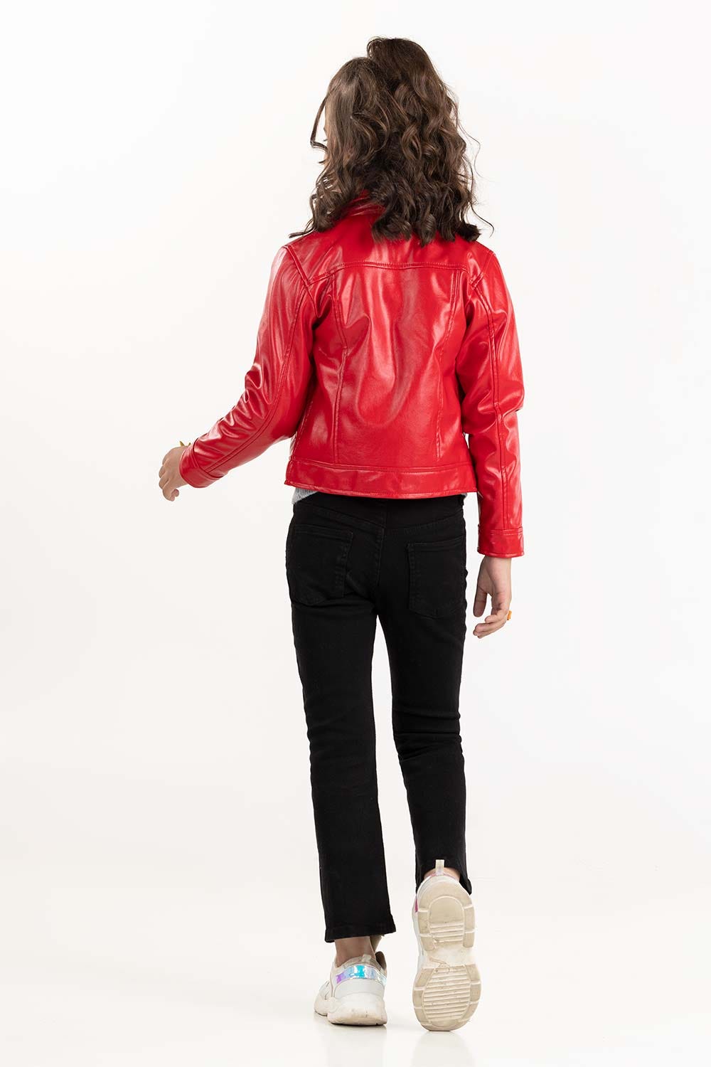 Junior Girl Red Shiny Jacket 224-410-053