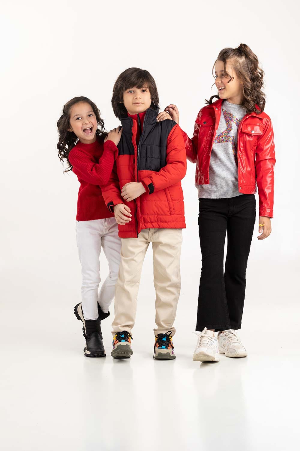 Junior Girl Red Shiny Jacket 224-410-053
