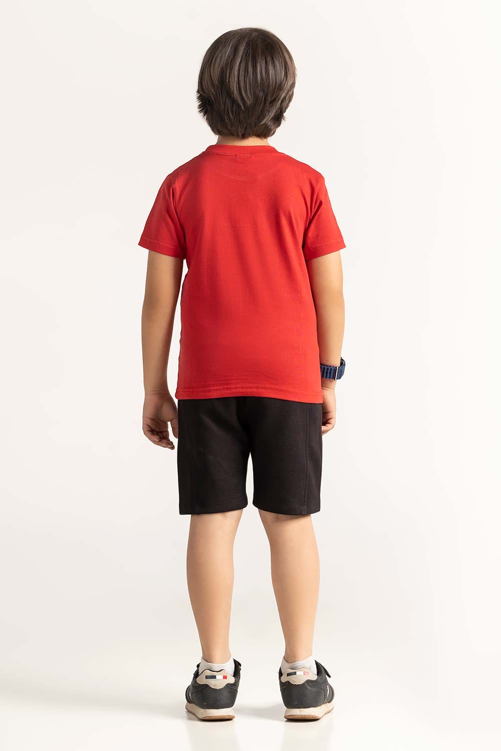 Red Toddler Boy Knit Printed Tee TB-TS-SS24-043
