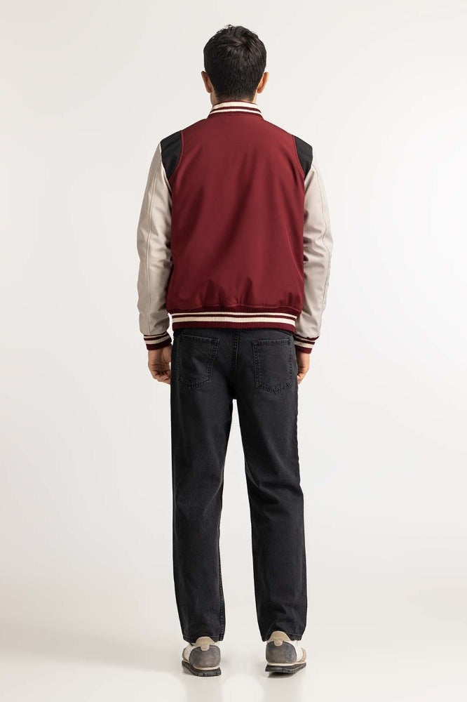 Red White PU Jacket MN-JKT-WS23-030