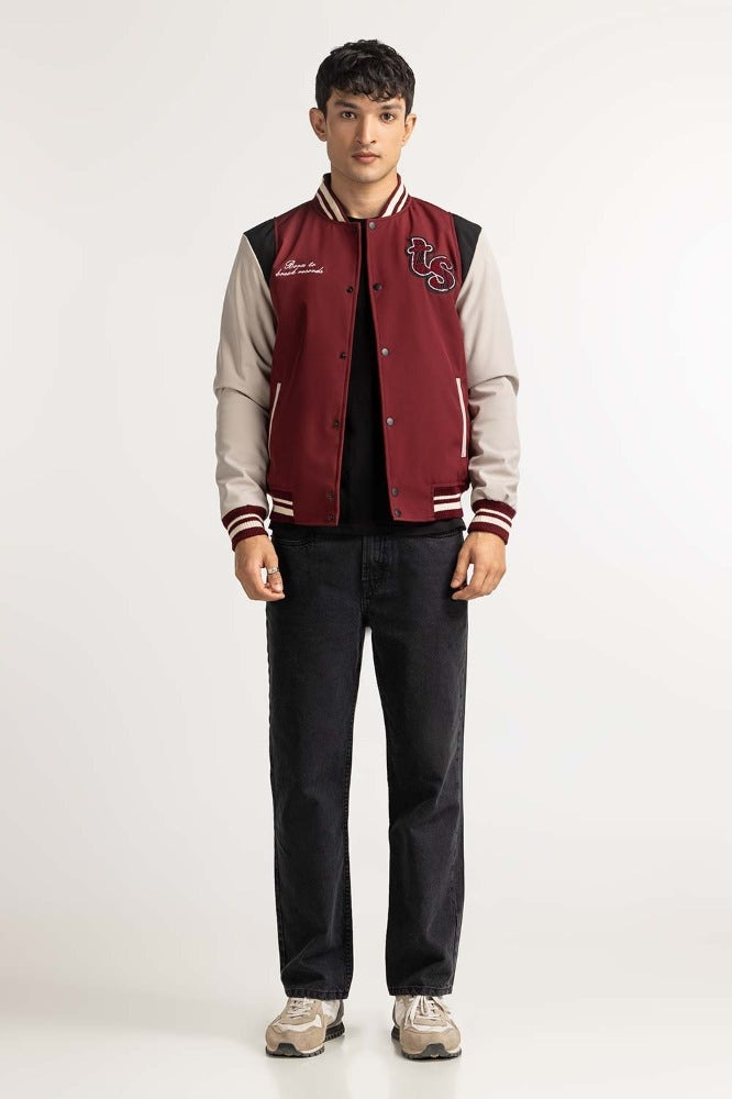 Red White PU Jacket MN-JKT-WS23-030