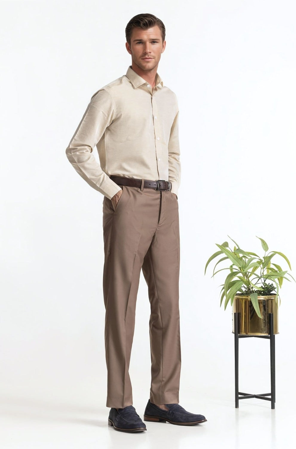 Regular Fit Blended Dress Pant MN-TR-FM23-052