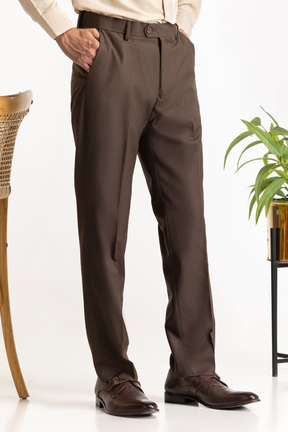 Regular Fit Blended Dress Pant MN-TR-FM23-058