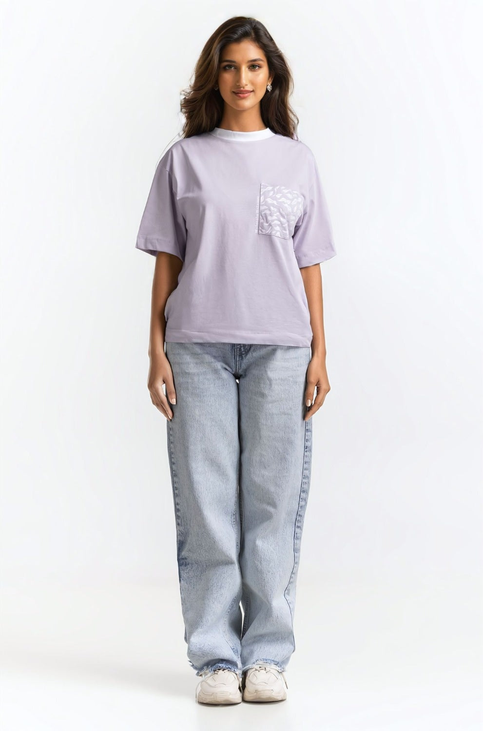 Regular Fit Tee With White Artwork WM-KTP-SS24-062