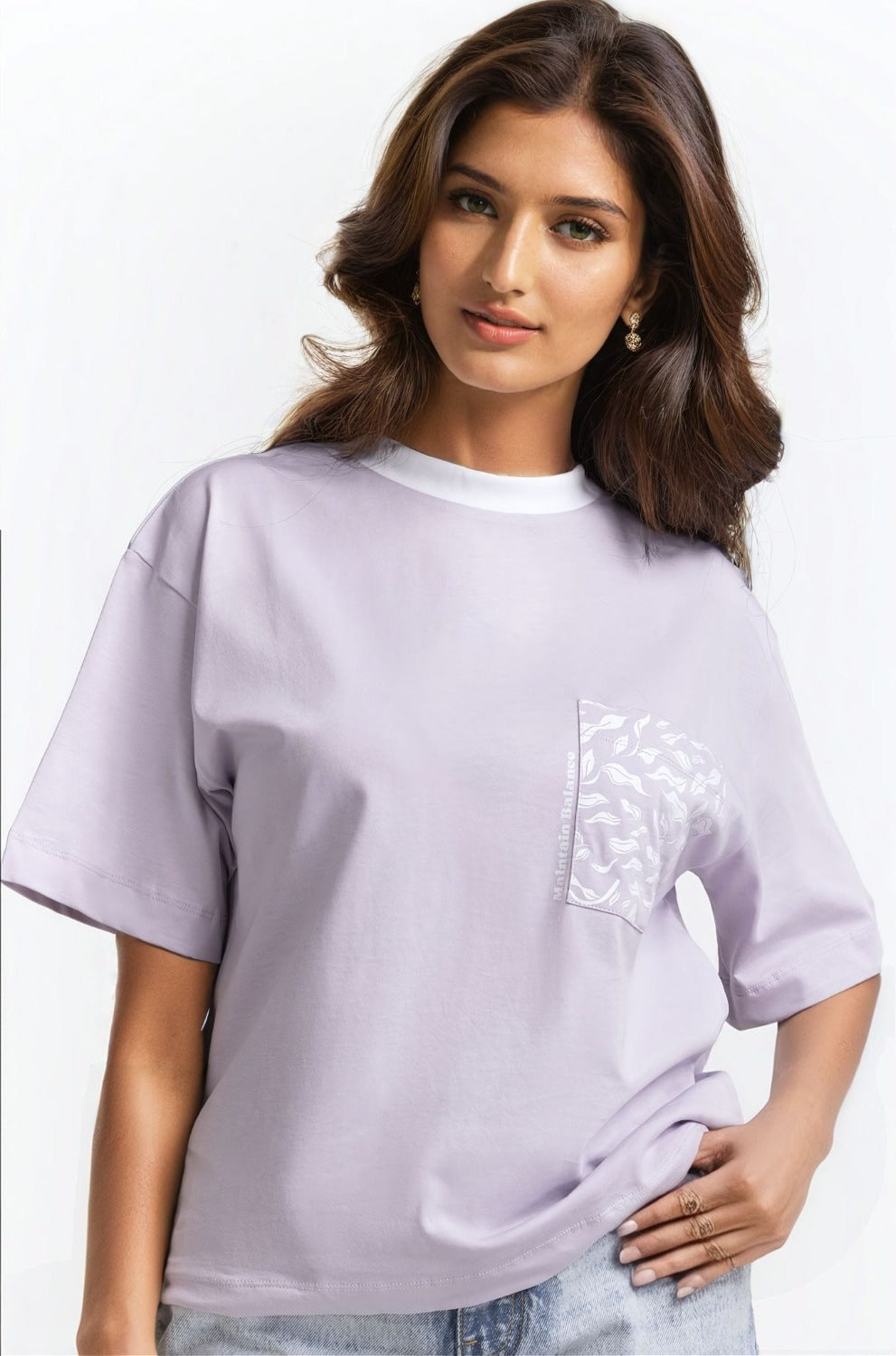 Regular Fit Tee With White Artwork WM-KTP-SS24-062