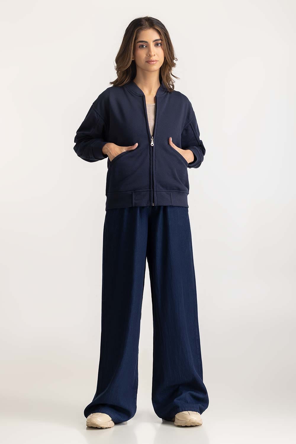 Regular Fit Zipper Sweatshirt WM-KNZ-WS24-029