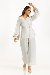 Ripple Crinkle Embroidered Co-Ord Set IPST-44753