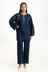 Ripple Crinkle Embroidered Co-Ord Set IPST-44754