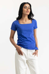 Royal Blue Knit T-Shirt 231-213-006 A