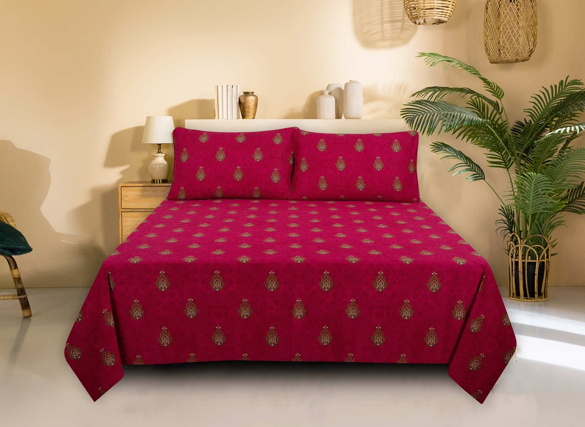 Royal Garnet T-200 Bed Sheet Set