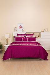 Royal Plum T-200 Embroidered Quilt Cover Set Royal Plum T-200 Embroidered Quilt Cover Set