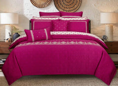 Royal Plum T-200 Embroidered Quilt Cover Set Royal Plum T-200 Embroidered Quilt Cover Set