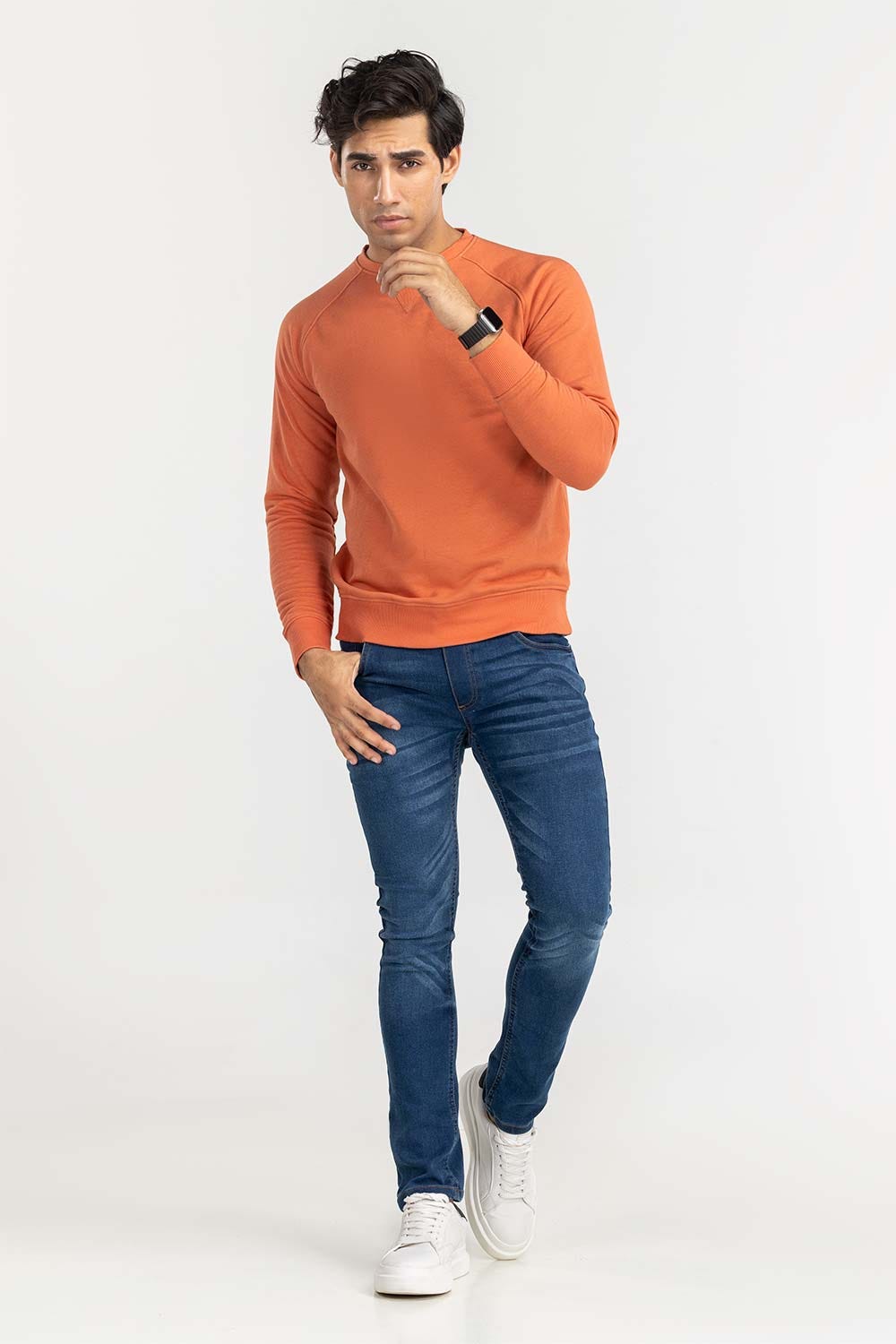 Rust Basic Raglan Sweat Shirt SWS-B22-003