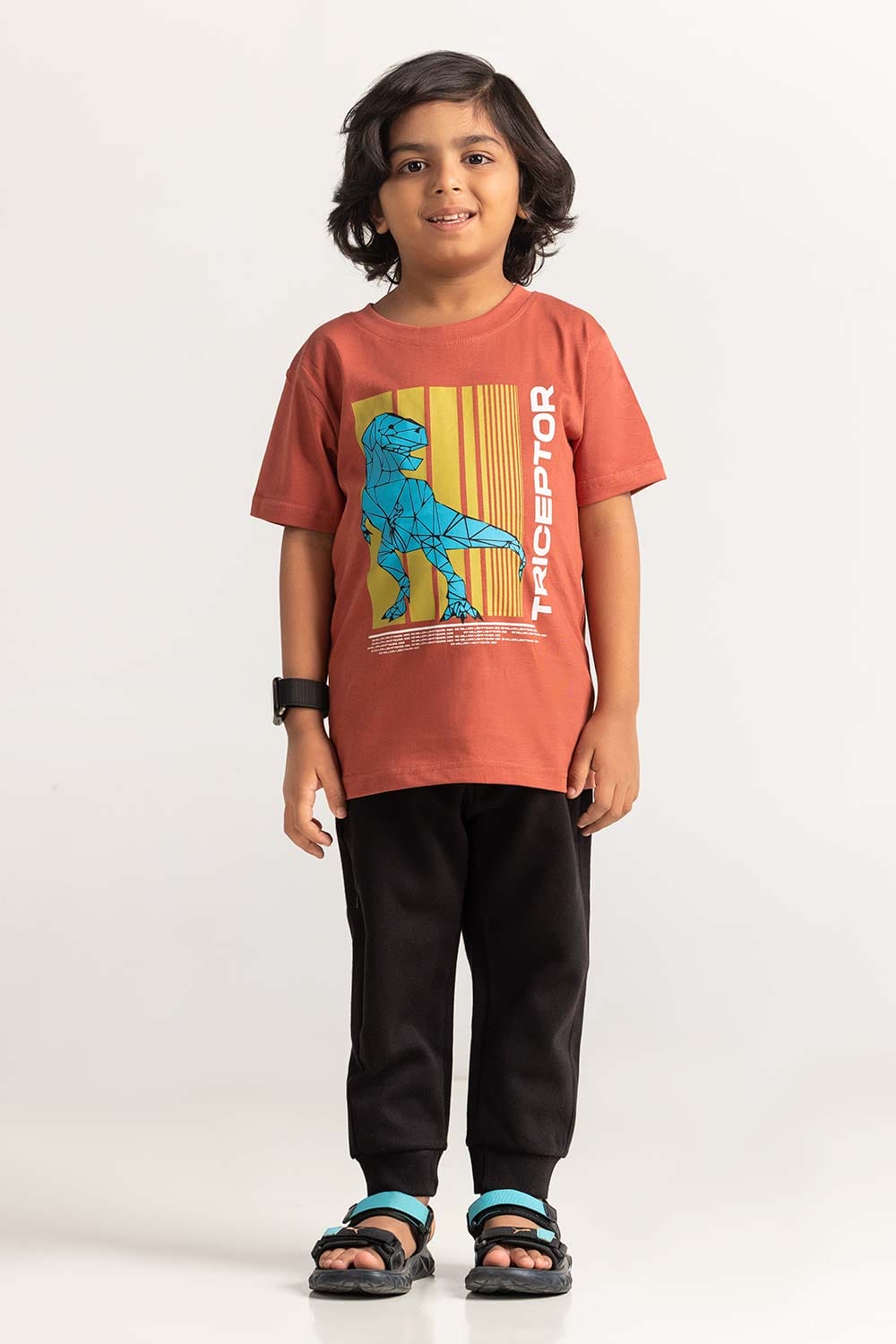 Rust Toddler Boy Knit Printed Tee TB-TS-SS24-034