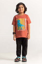 Rust Toddler Boy Knit Printed Tee TB-TS-SS24-034