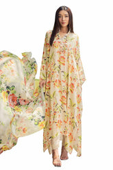 3 Piece Unstitched Printed Silk Suit S-42012