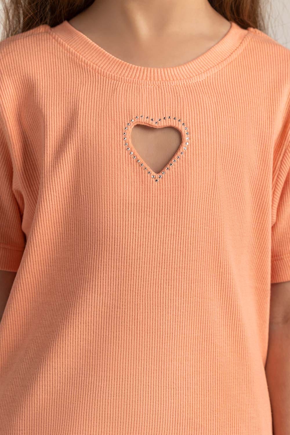 Salmon Junior Girl Knit Printed Tee JG-TS-SS24-017