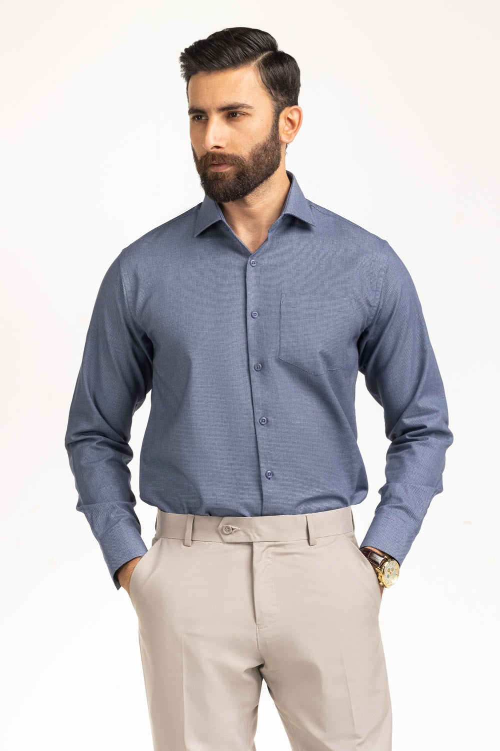 Dress Shirts Self Textured MN-FS-DP25-030