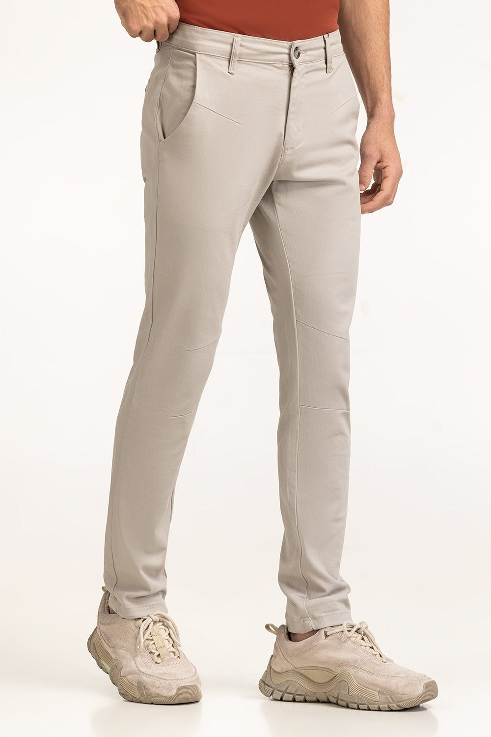 Plain Dyed Khaki Pants MN-TRC-WS24-021