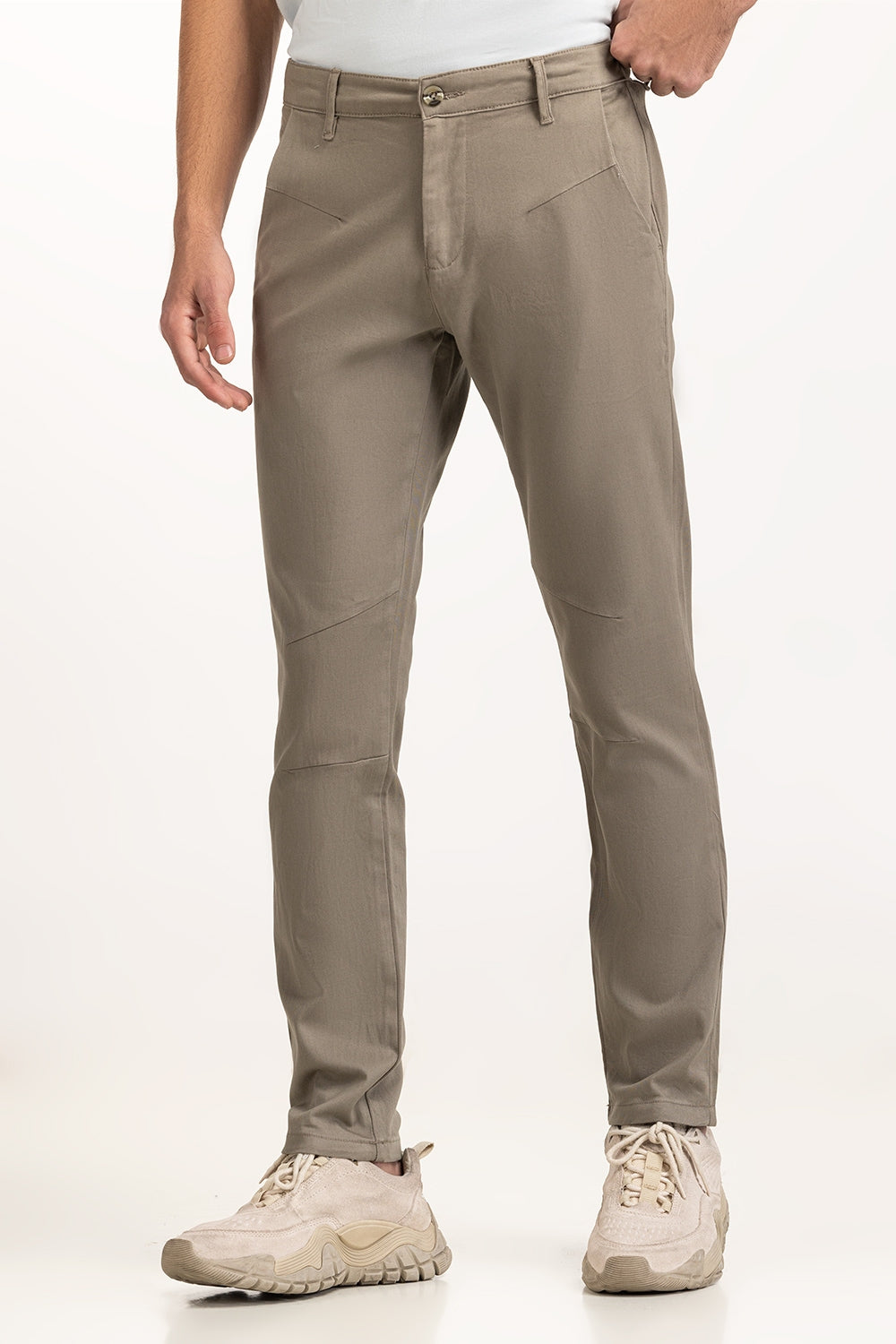 Plain Dyed Khaki Pants MN-TRC-WS24-022