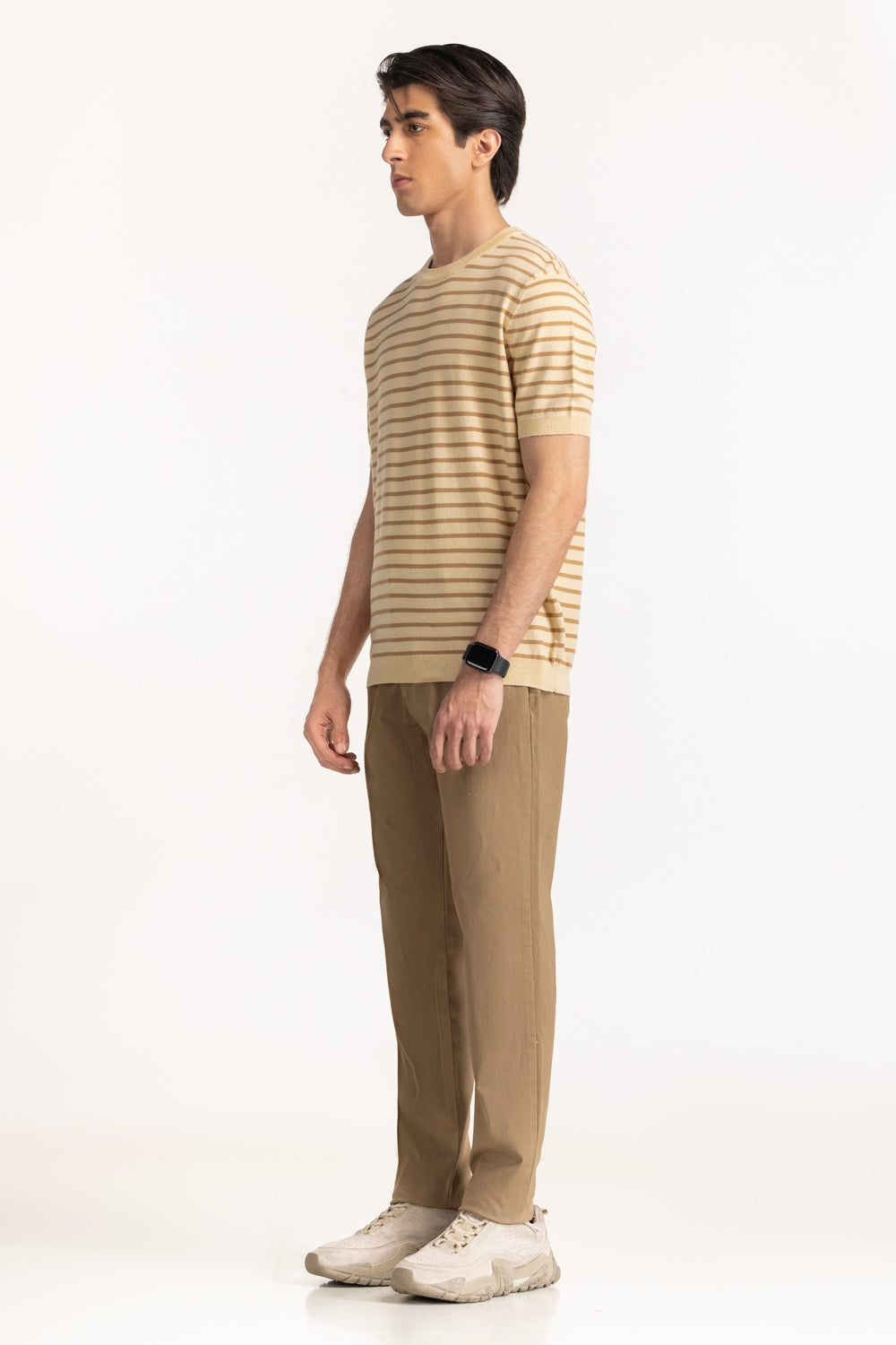 Sweater Knit Stripes T-Shirt MN-TS-SS25-200