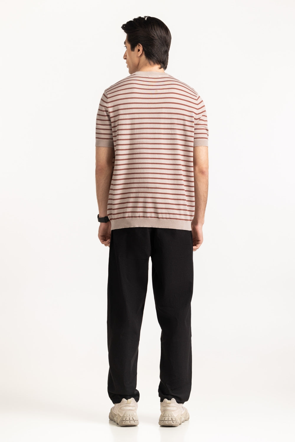 Sweater Knit Stripes T-Shirt MN-TS-SS25-201