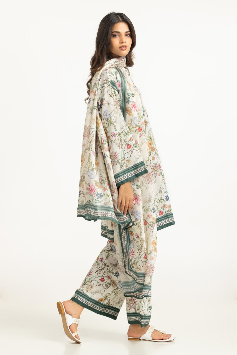 Satin Crinkle Printed Dupatta