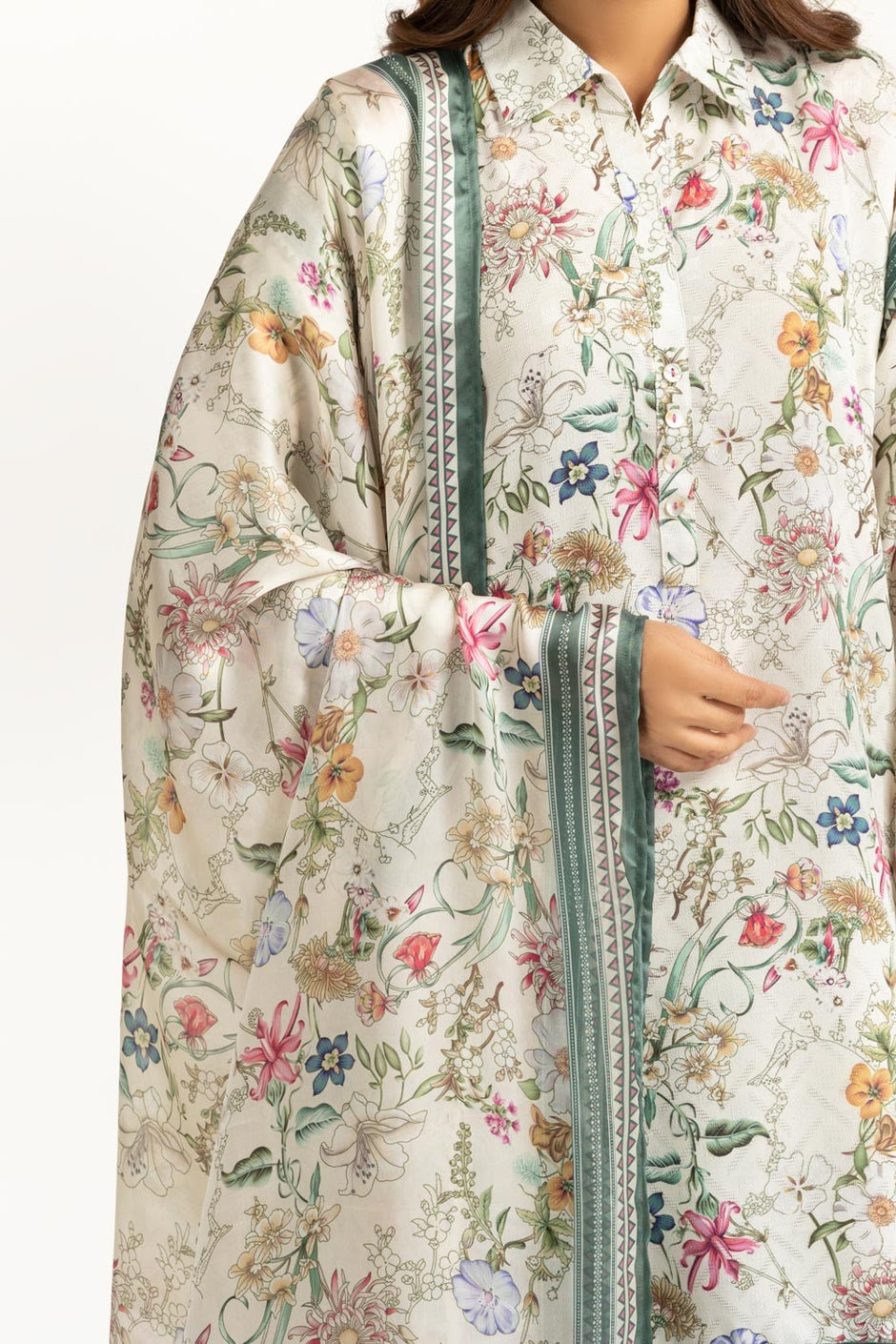 Satin Crinkle Printed Dupatta
