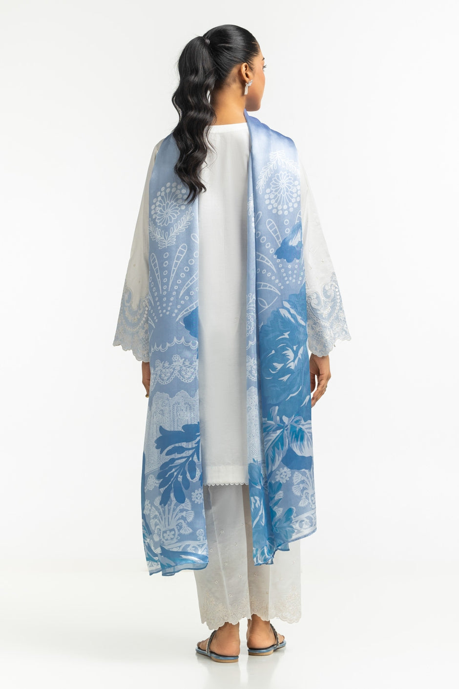 Satin Crinkle Printed Dupatta