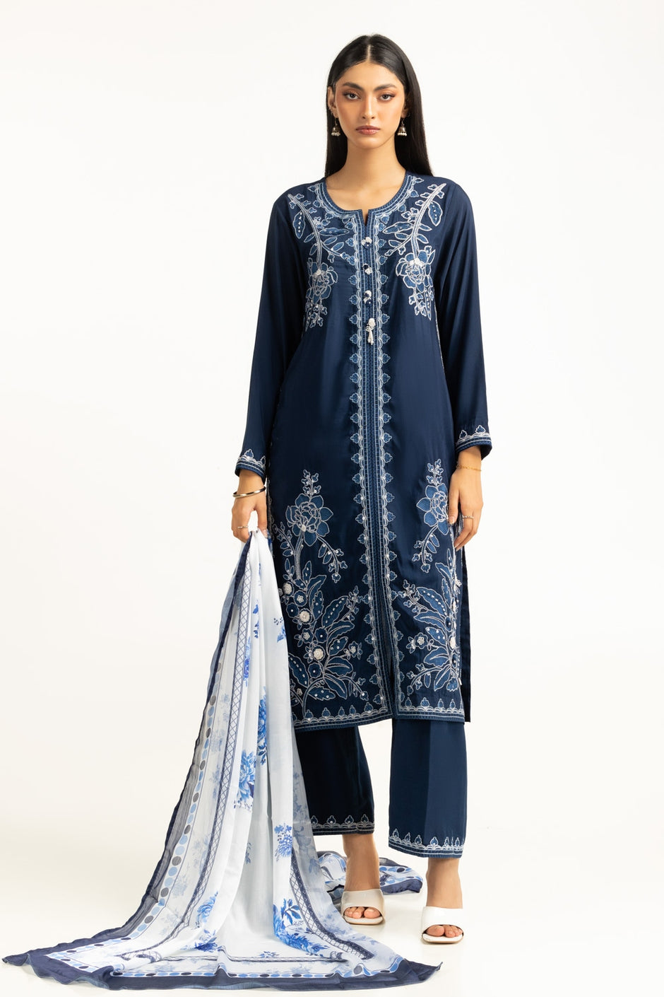 Satin Crinkle Printed Dupatta IPD-44729