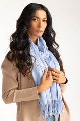 Light Blue Poly Viscose Scarf SCF-23-09