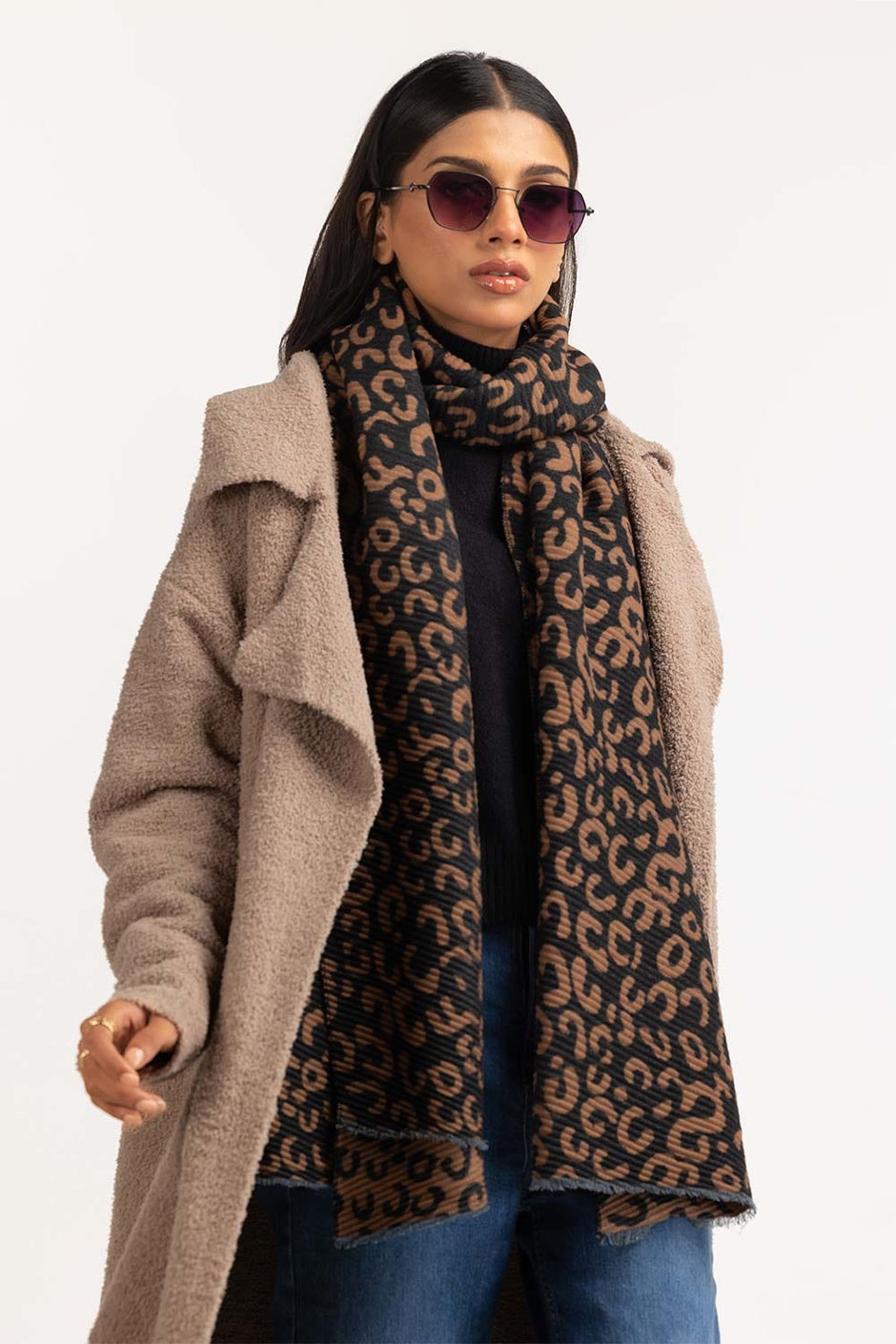 Multicolored Poly Viscose Scarf