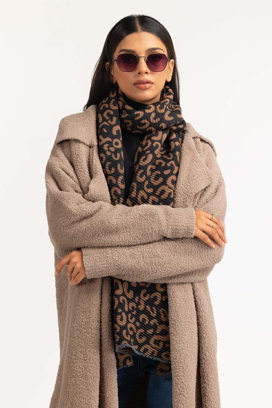 Multicolored Poly Viscose Scarf
