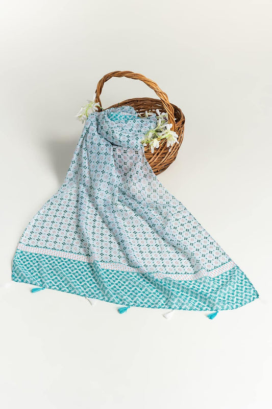 Multicolored Slub Lawn Printed Scarves SCF-43053