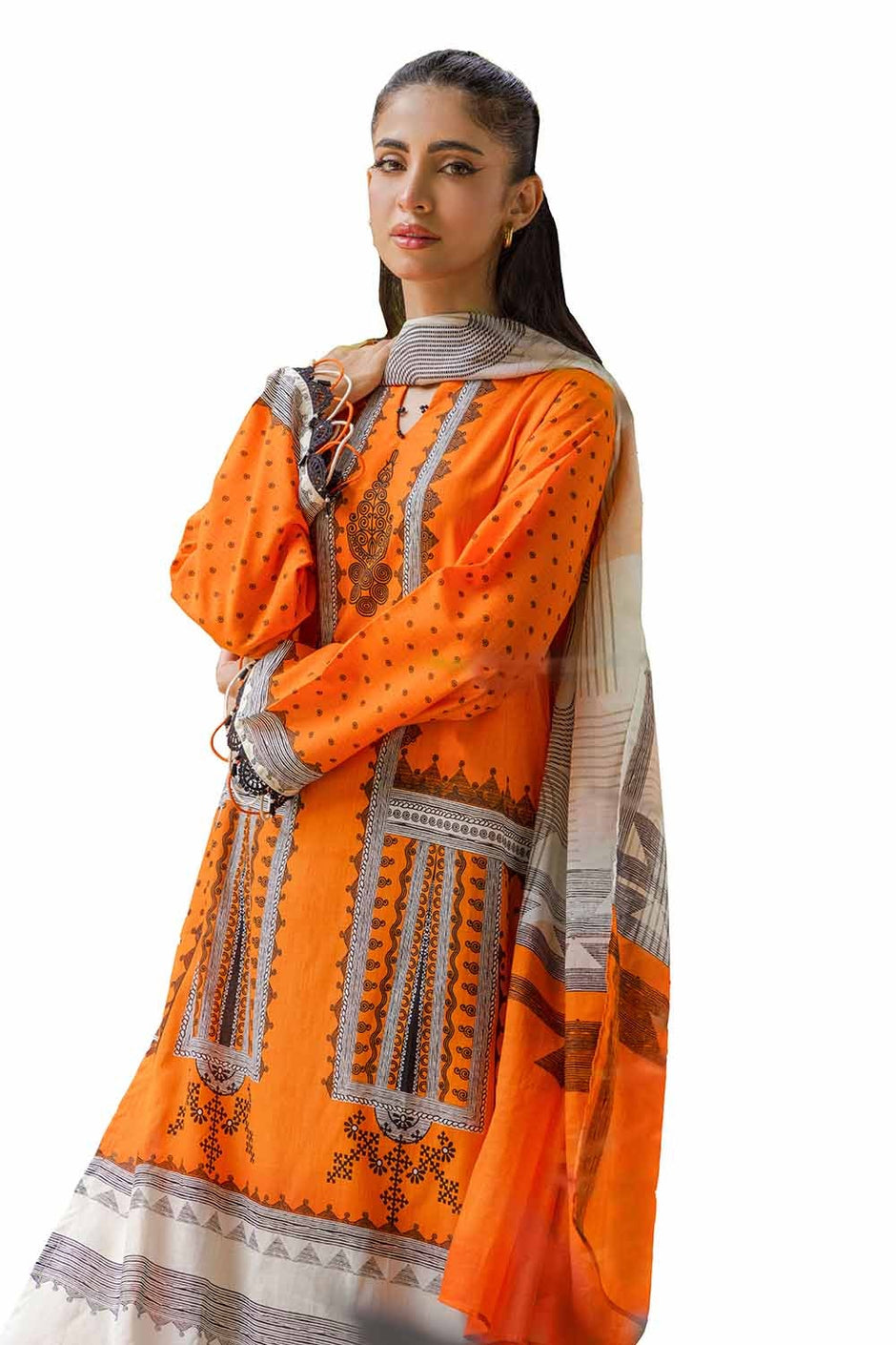 3 Piece Unstitched Printed Khaddar Suit