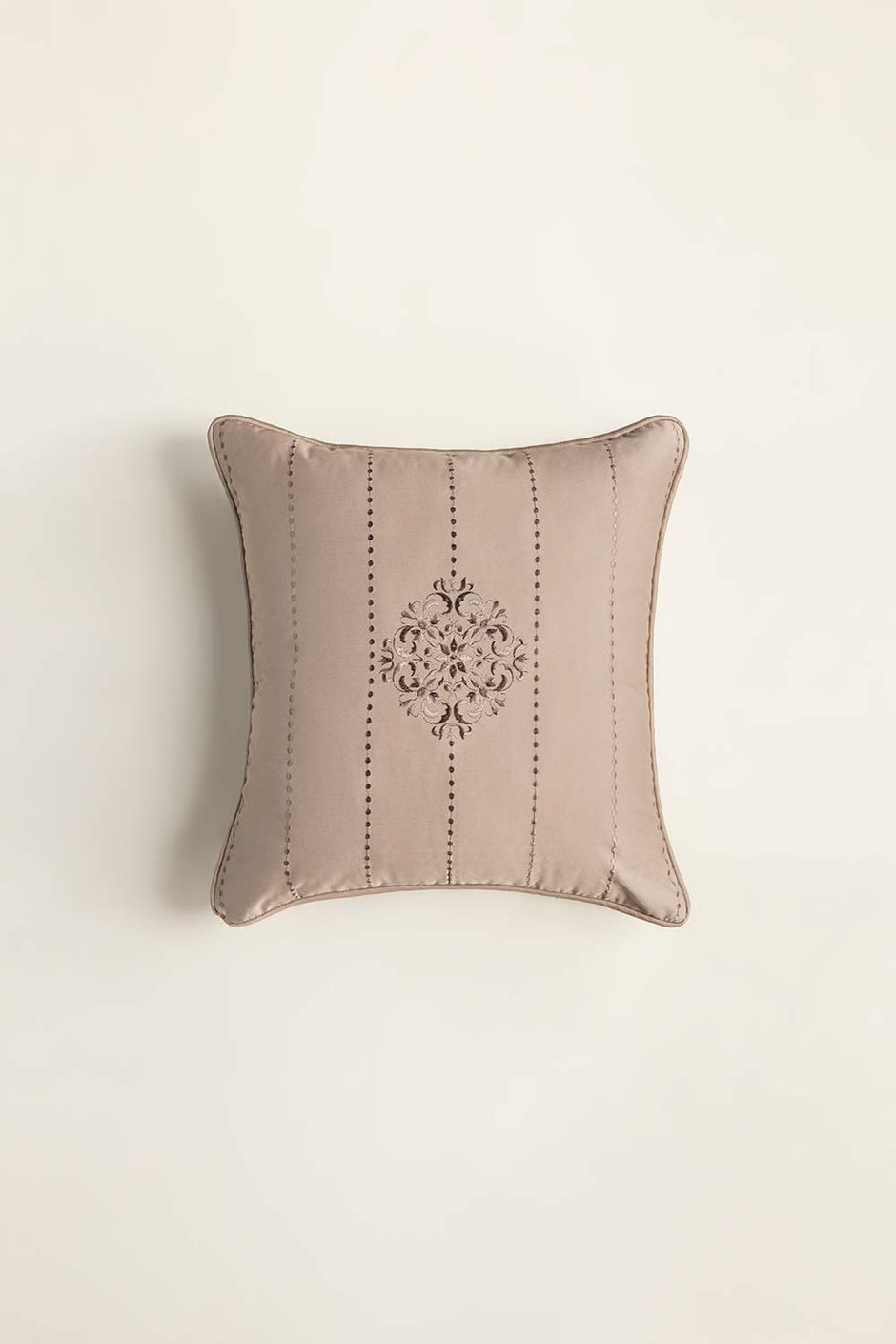 Sepia Tint T-400 Embroidered Square Cushion Cover