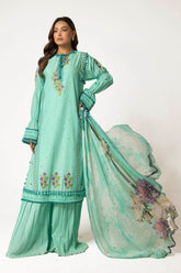 3 Piece Unstitched Embroidered Lawn Suit with Embroidered Printed Chiffon Dupatta BM-52015