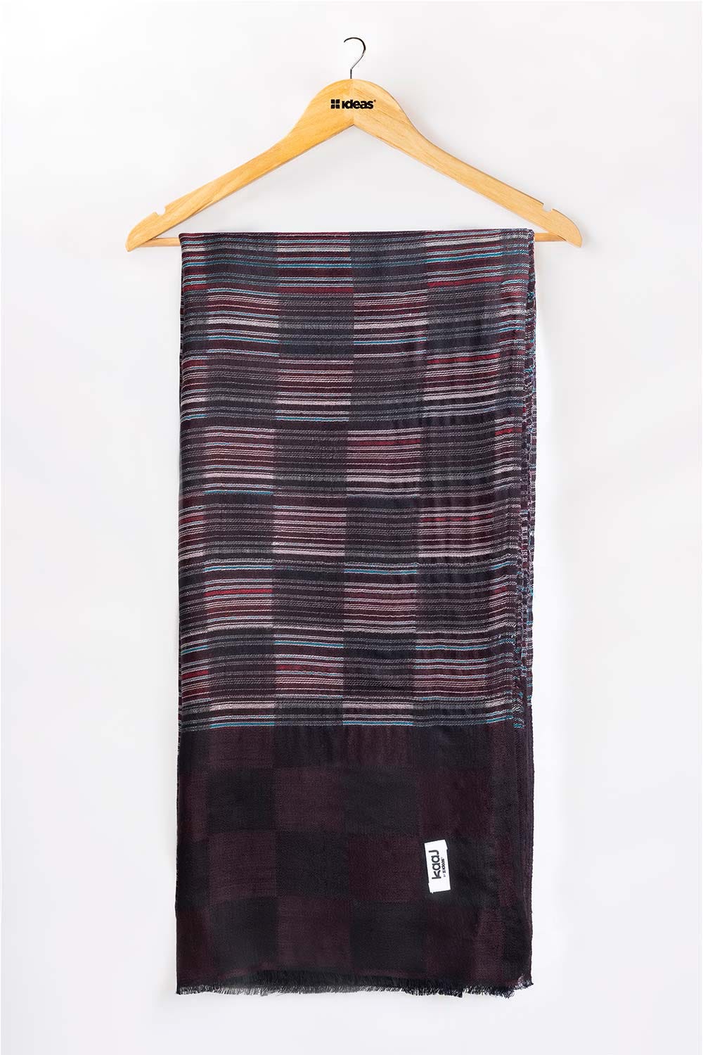 Black Blended Box Check Shawl SH-24-110