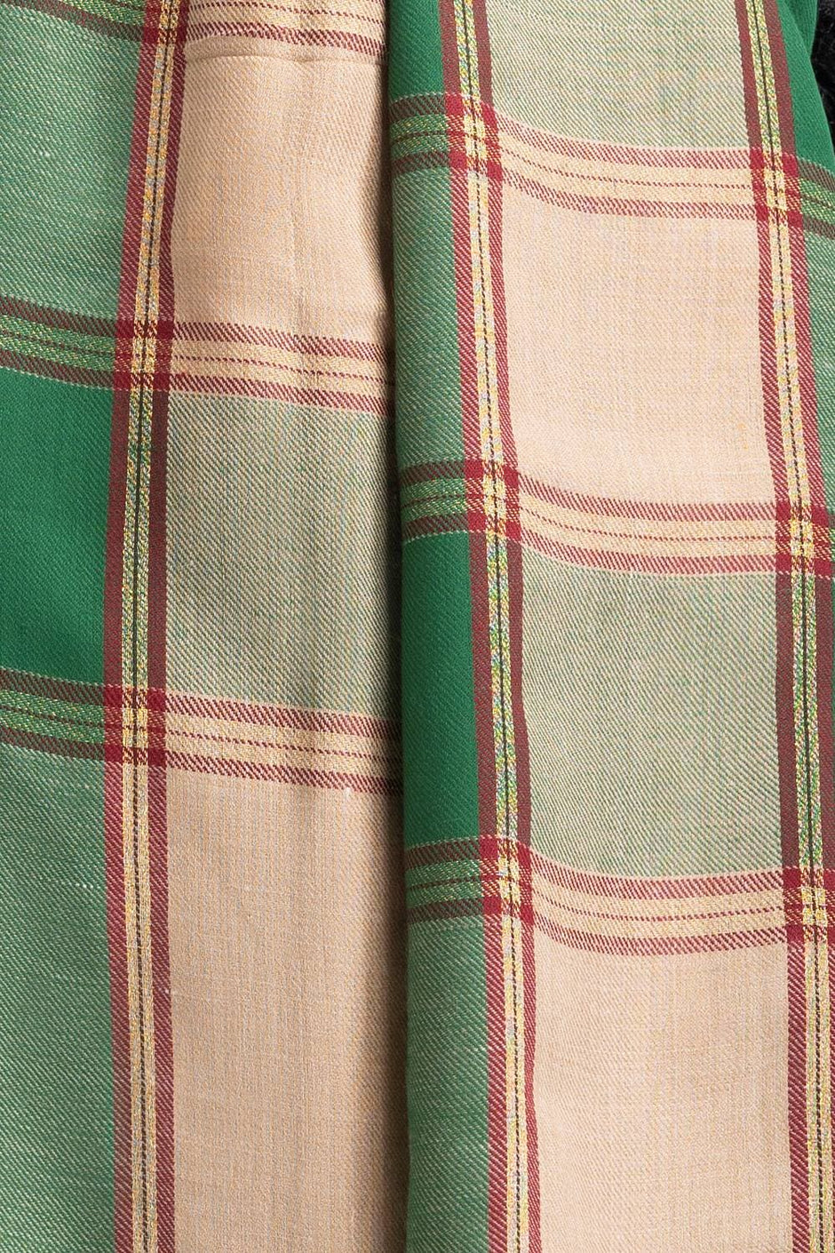 Green Blended Checkered Shawl