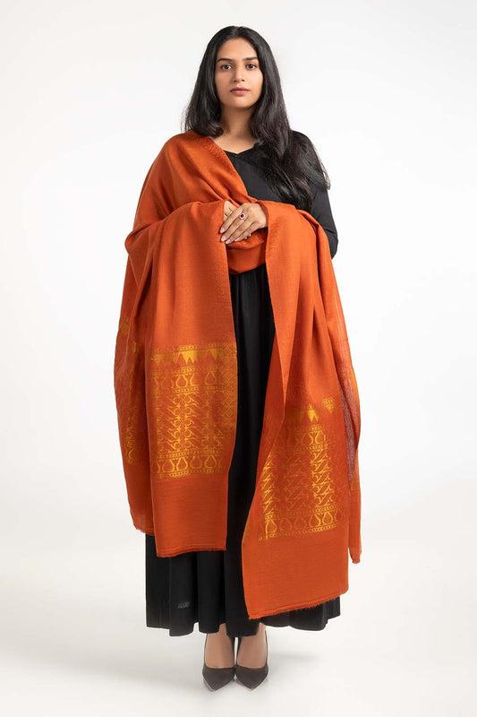 Rust Blended Zari Shawl SH-24-121